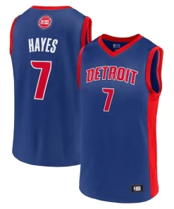 Men's Killian Hayes Élégant Blue Detroit Pistons Team Player Jersey