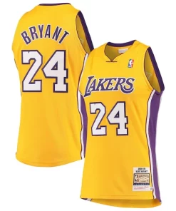 Men's Los Angeles Lakers Kobe Bryant Gold Hardwood Classics Élégant 2008 09 Authentic Jersey