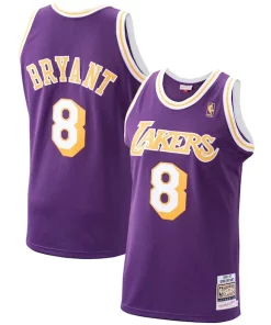 Men's Stylish Los Angeles Lakers Kobe Bryant Purple 1996/97 Hardwood Classics Authentic Jersey/Gold/Royal