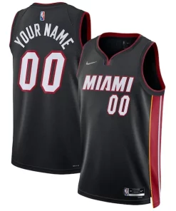 Miami Heat Nike 2021/22 Notable Diamond Swingman Custom Jersey Icon Edition Black