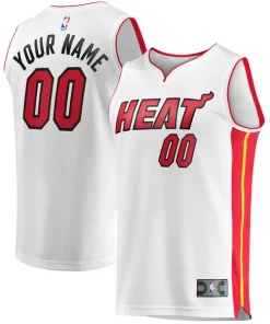 Miami Heat Youth Fast Break Custom Replica Jersey Association Charming Edition White