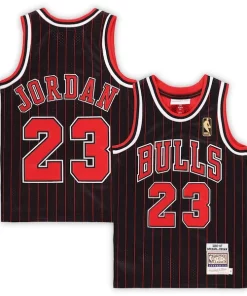 Michael Captivant Jordan Chicago Bulls Preschool 1996/97 Hardwood Classics Authentic Jersey Black/Red/White