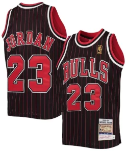 Michael Jordan Chicago Bulls Moderne Youth 1996 97 Hardwood Classics Authentic Jersey Black/Red/Red/White