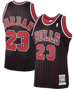 Michael Jordan Superbe Chicago Bulls 1995/96 Hardwood Classics Authentic Jersey Black/Scarlet/White