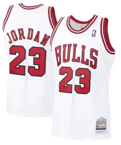 Michael Uniques Jordan Chicago Bulls 1997/98 Hardwood Classics Authentic Jersey White/Black/Scarlet