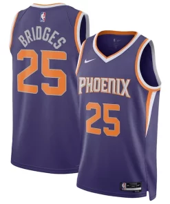 Mikal Bridges Phoenix Suns Nike Dashing Unisex Swingman Jersey Icon Edition Purple/White