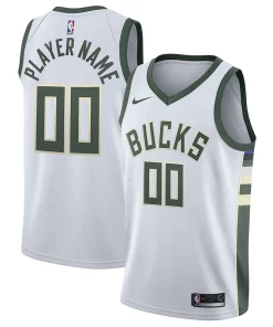 Milwaukee Bucks Élégant Nike 2020/21 Swingman Custom Jersey Association Edition White
