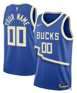 Milwaukee Bucks Exceptionnel Nike Unisex 2024/25 Custom Swingman Jersey City Edition Royal