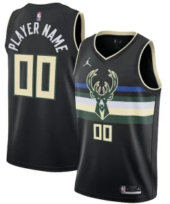 Milwaukee Bucks Jordan Collectible Brand Swingman Custom Jersey Statement Edition Black