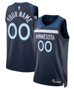 Minnesota Authentique Timberwolves Nike Unisex Swingman Custom Jersey Navy Icon Edition