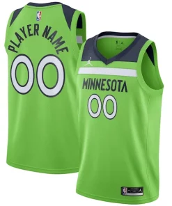 Minnesota Timberwolves Jordan Brand Swingman Custom Jersey Statement Edition Green Éclatant