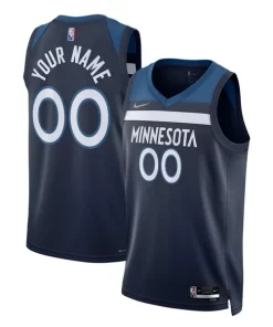 Minnesota Timberwolves Nike 2021/22 Diamond Swingman Custom Jersey Icon Exclusif Edition Navy