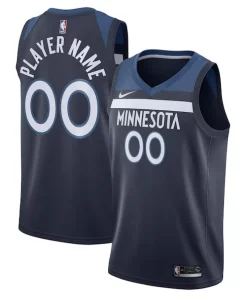 Minnesota Timberwolves Nike Swingman Luxueux Custom Jersey Navy Icon Edition