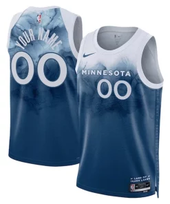 Minnesota Timberwolves Nike Vibrant Unisex 2023/24 Custom Swingman Jersey Blue City Edition