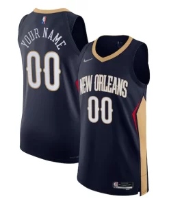 New Orleans Commémoratif Pelicans Nike 2021/22 Diamond Authentic Custom Jersey Icon Edition Navy
