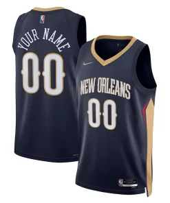 New Orleans Notable Pelicans Nike 2021/22 Diamond Swingman Custom Jersey Icon Edition Navy