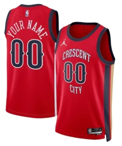 New Orleans Pelicans Jordan Brand Unisex Dashing Swingman Custom Jersey Red Statement Edition