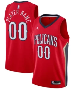 New Orleans Pelicans Jordan Charming Brand Swingman Custom Jersey Statement Edition Red