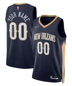 New Orleans Pelicans Nike 2021/22 Diamond Swingman Custom Jersey Notable Icon Edition Navy