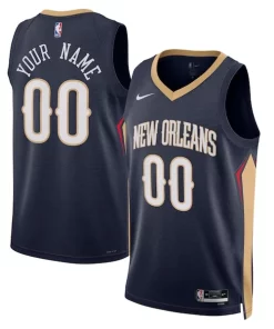 New Orleans Pelicans Nike Moderne Unisex 2022/23 Swingman Custom Jersey Navy Icon Edition