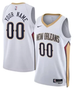 New Orleans Pelicans Nike Unisex Swingman Custom Jersey White Association Admirable Edition
