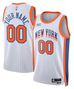 New York Knicks Splendide Nike Unisex 2024/25 Custom Swingman Jersey City Edition White
