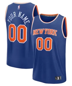 New York Knicks Custom Fast Break Jersey Blue Icon Unique Edition
