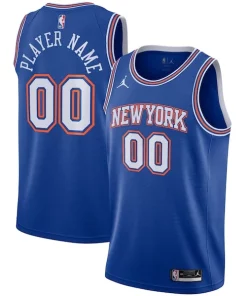 New York Vibrant Knicks Jordan Brand Swingman Custom Jersey Statement Edition Blue