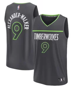 Nickeil Alexander Stylish Walker Minnesota Timberwolves Fast Break Replica Player Jersey Statement Edition Black
