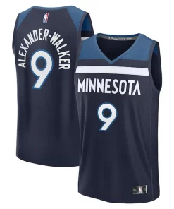 Nickeil Personalisable Alexander Walker Minnesota Timberwolves Fast Break Replica Player Jersey Icon Edition Navy