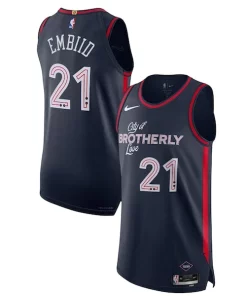 Nike Joel Embiid Philadelphia 76ers Authentic Jersey City Edition Moderne Navy