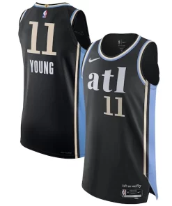 Nike Trae Young Atlanta Hawks Exceptionnel Authentic Jersey City Edition Black
