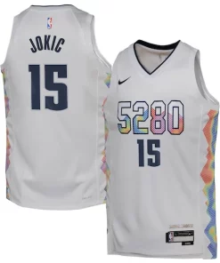 Nikola Jokic Denver Incontournable Nuggets Nike Youth 2024/25 Swingman Player Jersey City Edition White