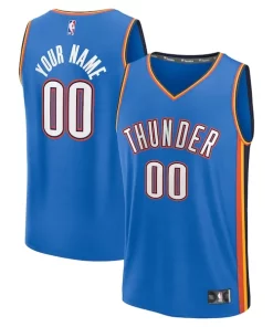 Oklahoma City Thunder Fast Break Bold Custom Replica Jersey Icon Edition Blue
