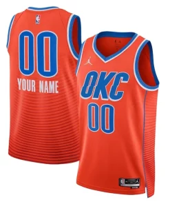 Oklahoma City Thunder Dashing Jordan Brand Unisex 2022/23 Swingman Custom Jersey Statement Edition Orange