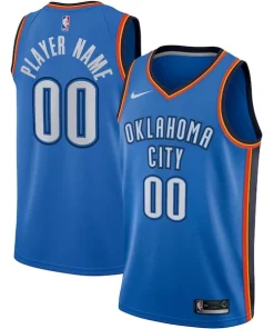 Oklahoma City Thunder Dashing Nike Swingman Custom Jersey Blue Icon Edition