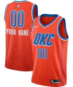 Oklahoma City Thunder Jordan Brand Swingman Custom Jersey Statement Edition Orange Captivant