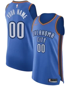 Oklahoma City Thunder Nike Authentic Custom Jersey Blue Commémoratif Icon Edition