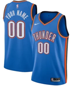 Oklahoma City Thunder Nike Custom Swingman Jersey Exquisite Icon Edition Blue
