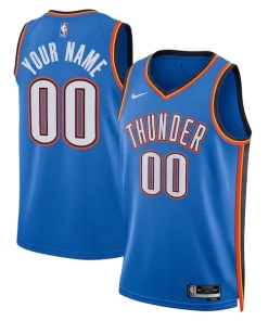 Oklahoma City Thunder Nike Unisex Swingman Custom Jersey Blue Icon Luxueux Edition