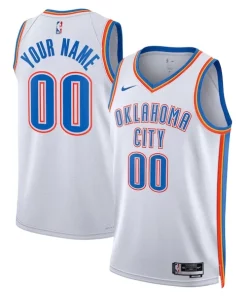 Oklahoma City Thunder Nike Unisex Swingman Custom Jersey White Association Vibrant Edition