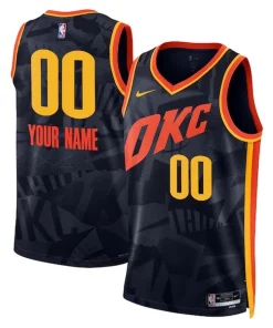 Oklahoma Refiné City Thunder Nike Unisex 2023/24 Custom Swingman Jersey Navy City Edition