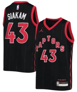 Pascal Siakam Toronto Raptors Jordan Brand Youth 2020/21 Swingman Tendance Jersey Statement Edition Black