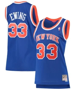 Patrick Ewing Luxueux New York Knicks Women's 1991/92 Hardwood Classics Swingman Jersey Blue