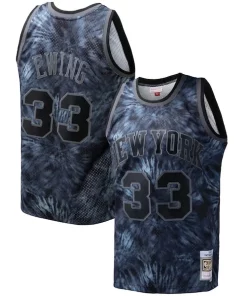 Patrick Ewing New York Distingué Knicks Hardwood Classics 1991/92 Tie Dye Swingman Jersey Black