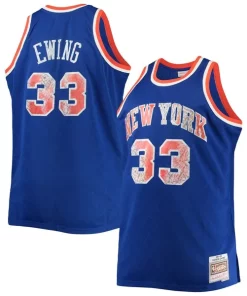 Patrick Ewing New York Knicks Big & Tall 1991/92 NBA 75th Anniversary Diamond Swingman Jersey Admirable Blue