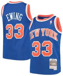 Patrick Ewing New York Knicks Youth Hardwood Classics Swingman Bold Throwback Jersey Blue