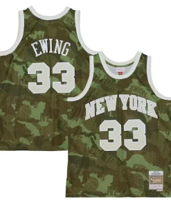 Patrick Ewing New York Refiné Knicks Hardwood Classics 1991/92 Ghost Green Swingman Jersey Camo