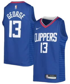 Paul Authentique George LA Clippers Nike Youth 2021/22 Diamond Swingman Jersey Icon Edition Royal