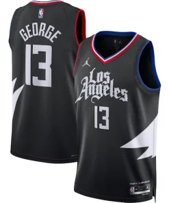 Paul George LA Clippers Jordan Brand Unisex Charming Swingman Jersey Statement Edition Black